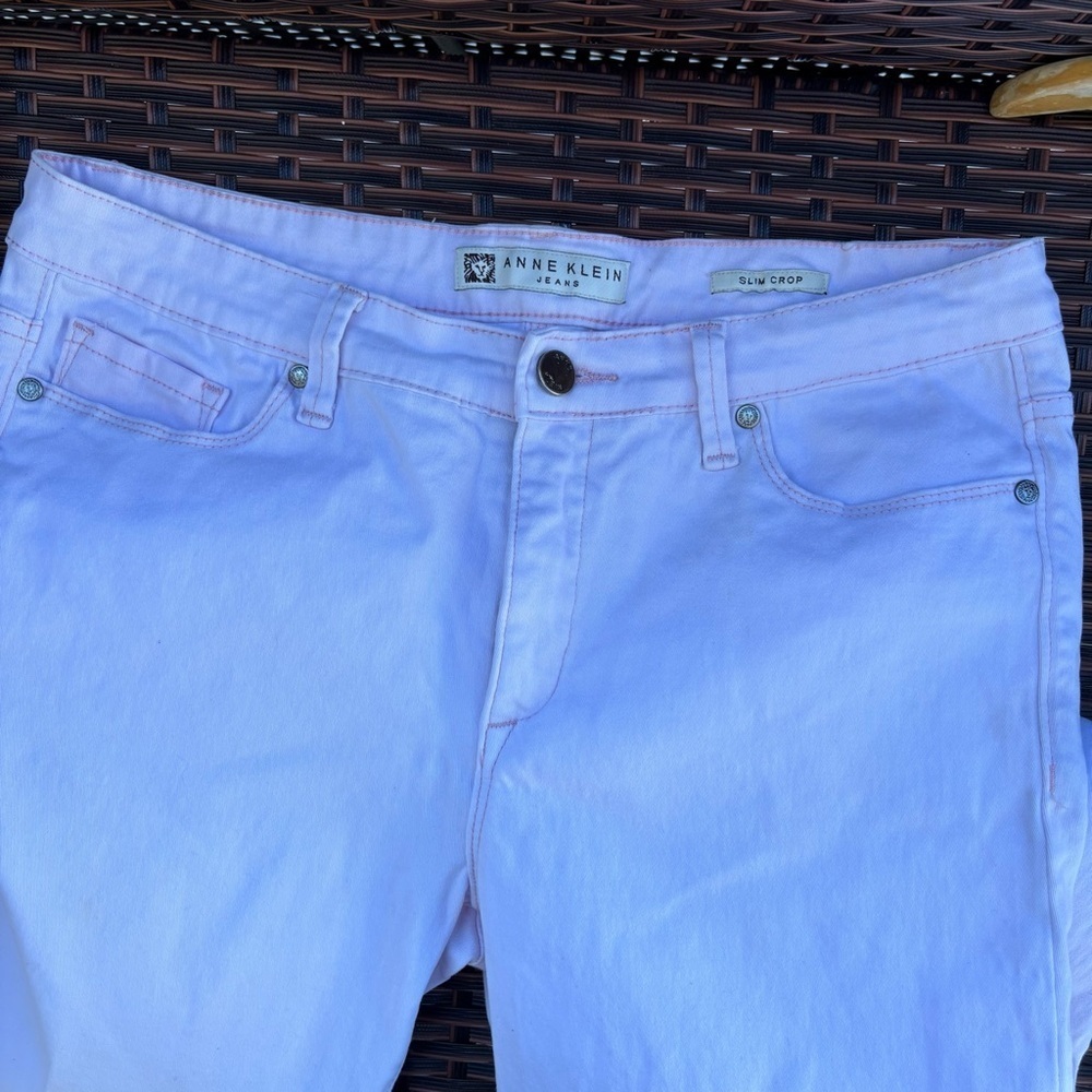 Anne Klein Light Pink Cropped Jeans - Picture 5 of 7